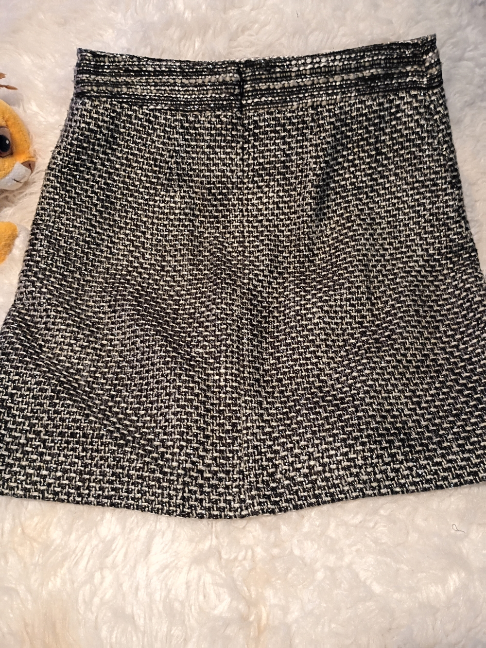 LOFT Black and White Tweed A-Line Skirt